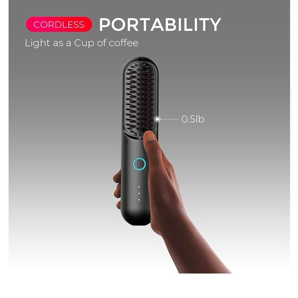 CORDLESS HAIR STRAIGHTENING / SOFT CURL BRUSH - NWT - Picture 3 of 10